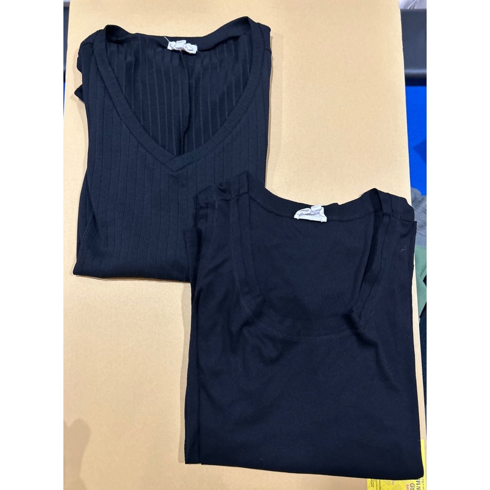 EUC Andree By Unit Lot of 2 Sleeveless Black Tops Size 2X